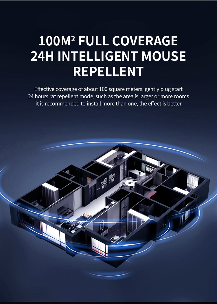 AI Intelligent Dual Frequency Sonic Insect Repeller YQ-WS-03 