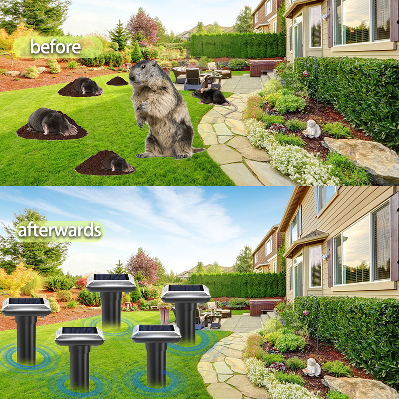 Solar-Powered Seismic Wave Snake and Rodent Repeller