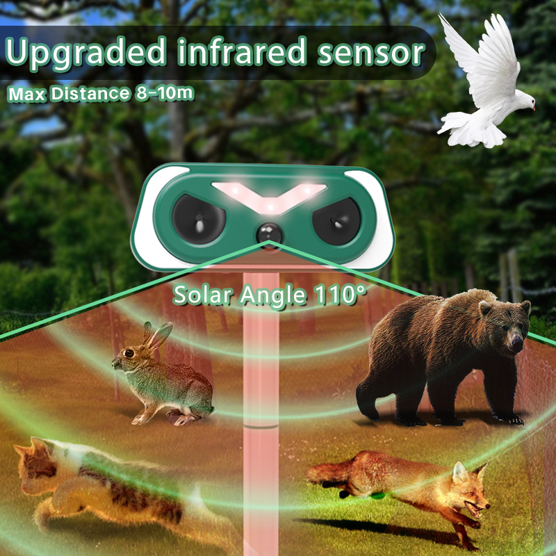 Solar-powered ultrasonic animal repeller YQ-DW-202 