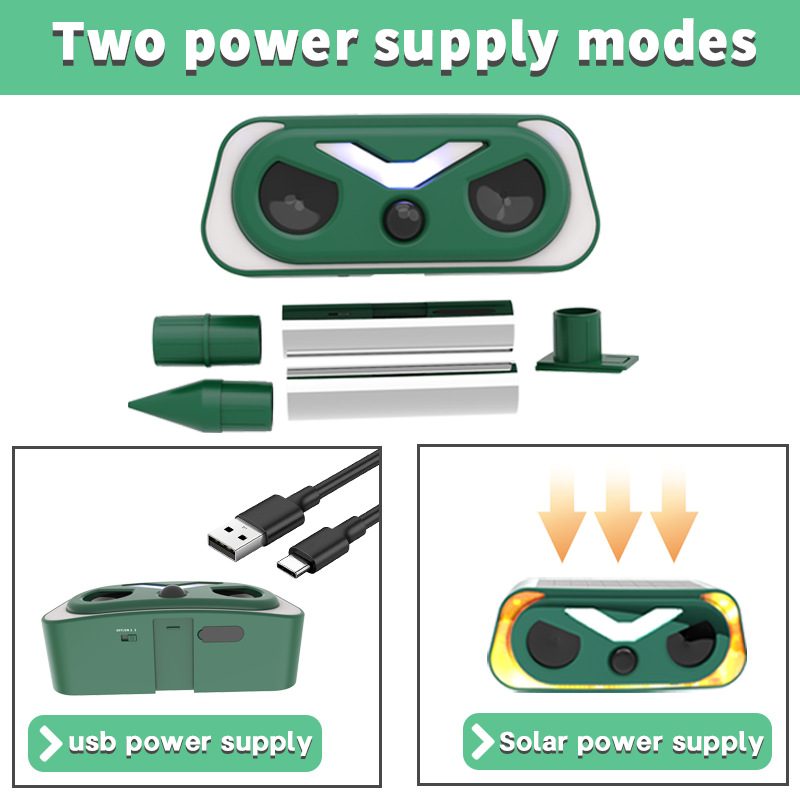 Solar-powered ultrasonic animal repeller YQ-DW-202 