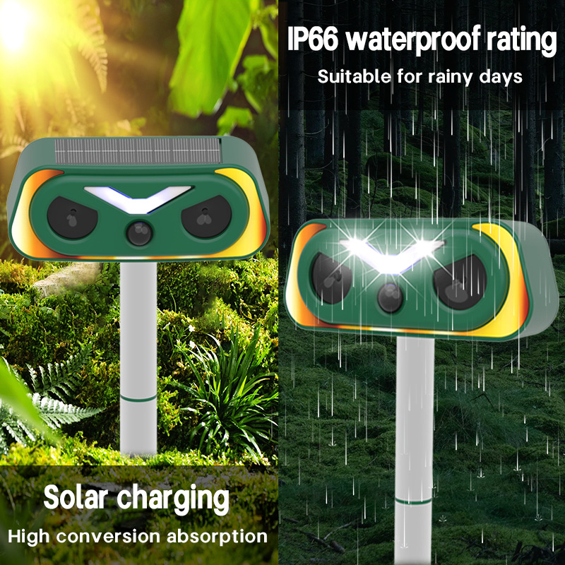 Solar-powered ultrasonic animal repeller YQ-DW-202 