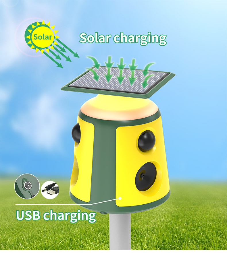 360° Solar-Powered Ultrasonic Animal Repeller