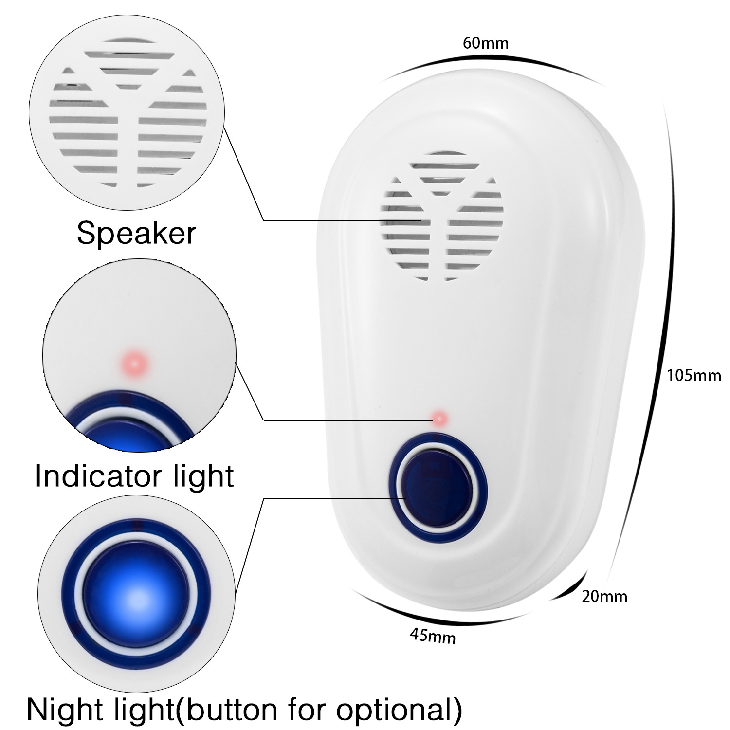 Multi-Function Ultrasonic Rodent Repeller and Mosquito Repeller