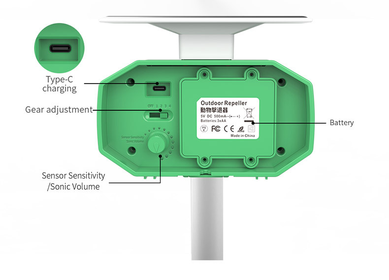 Solar-Powered Ultrasonic Animal Repeller