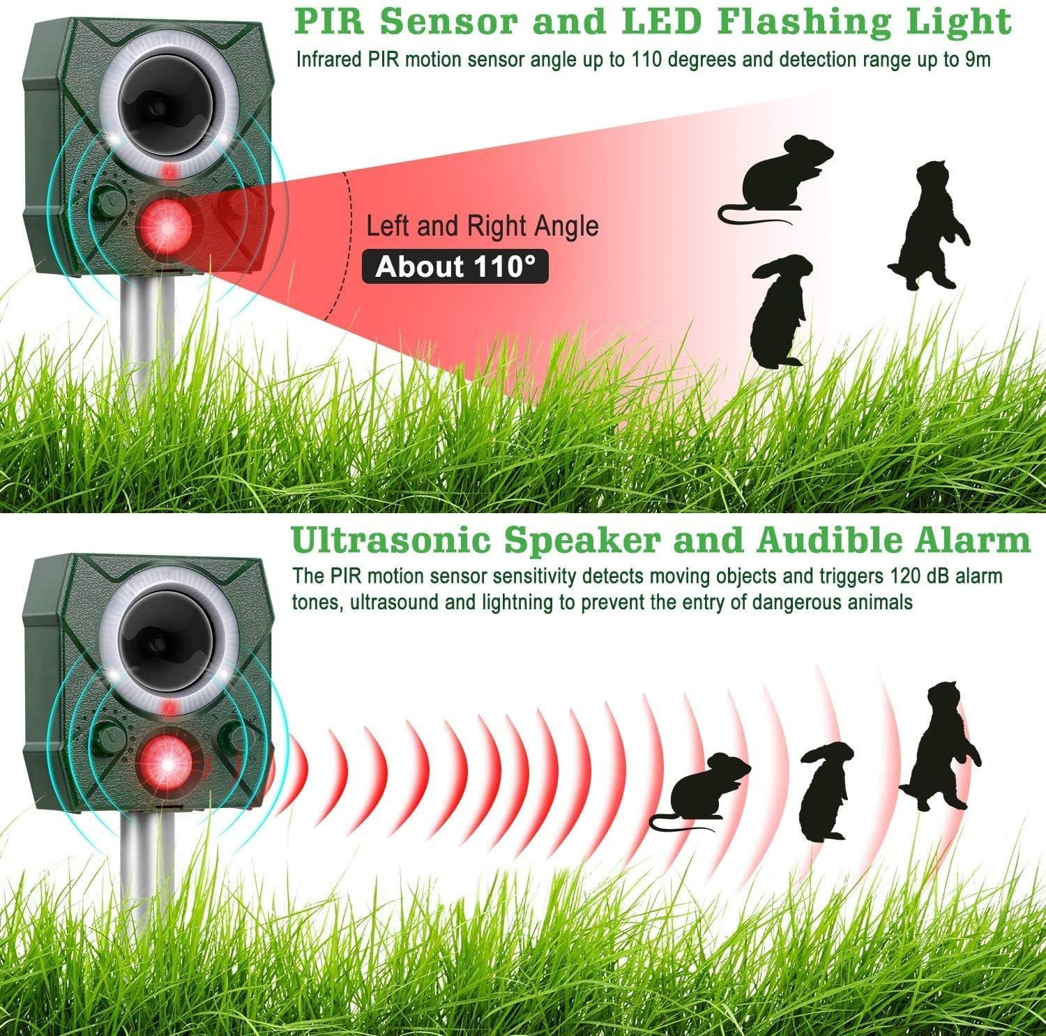 Solar-Powered Ultrasonic Animal Repeller