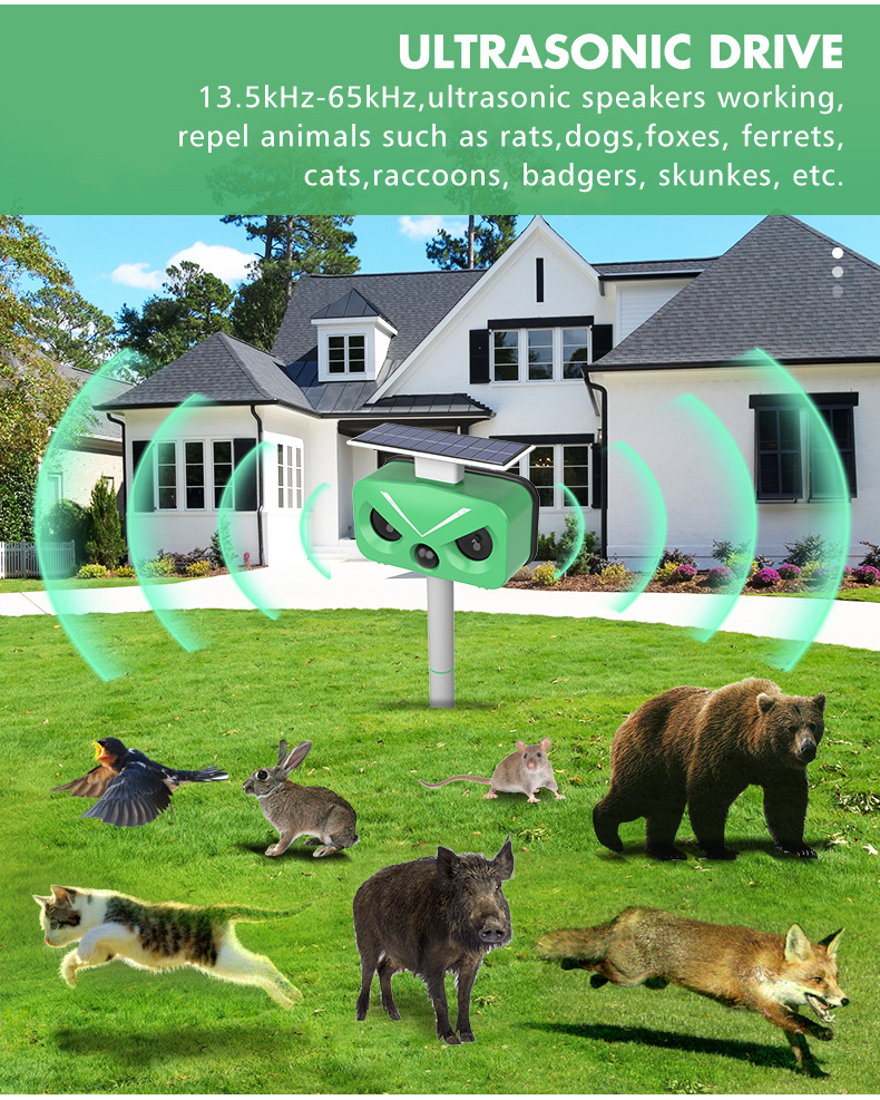 Solar-Powered Ultrasonic Animal Repeller