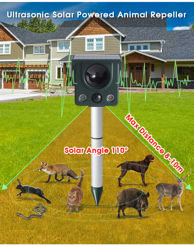 Solar-Powered Ultrasonic Animal Repeller