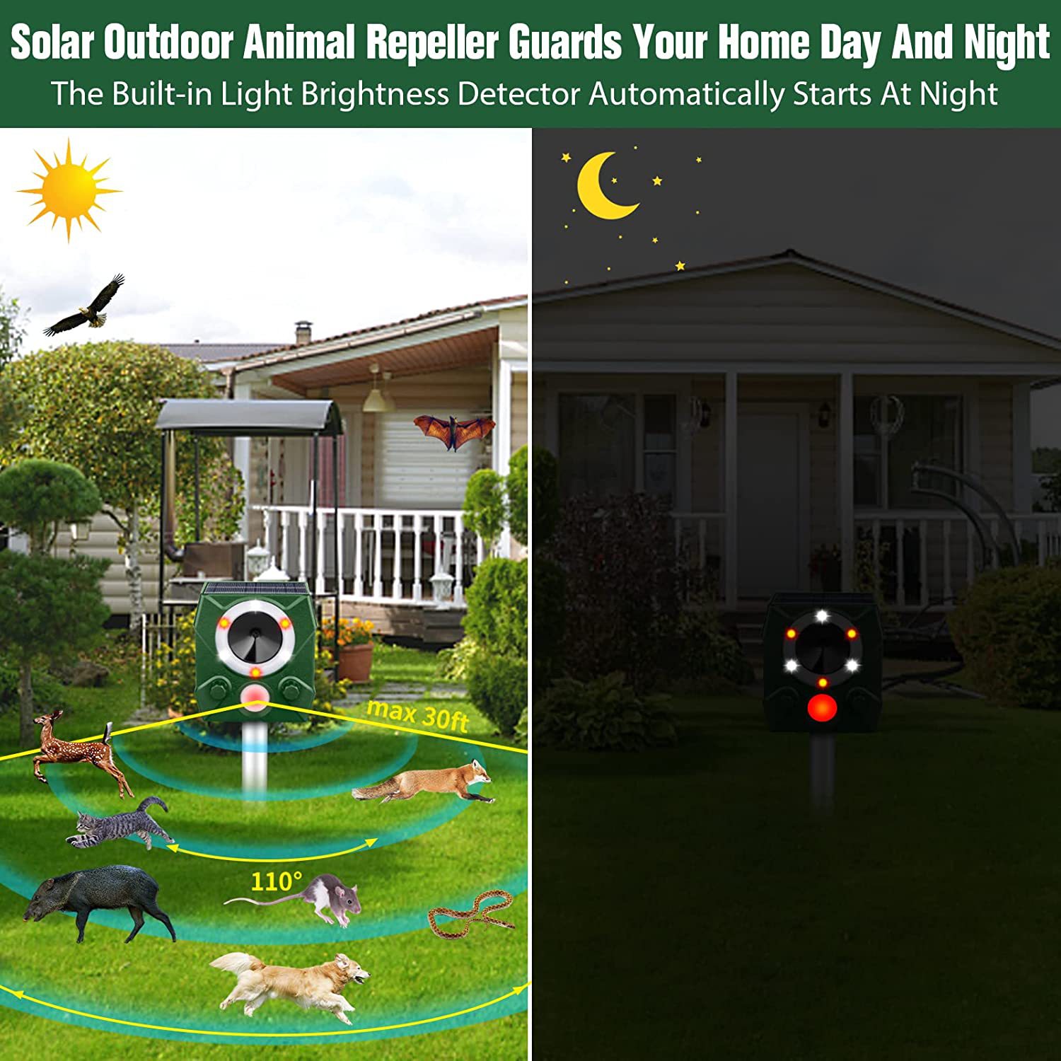 Solar-Powered Ultrasonic Animal Repeller