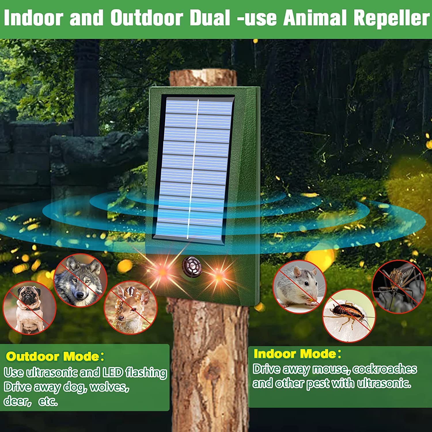 Solar-Powered Ultrasonic Animal Repeller