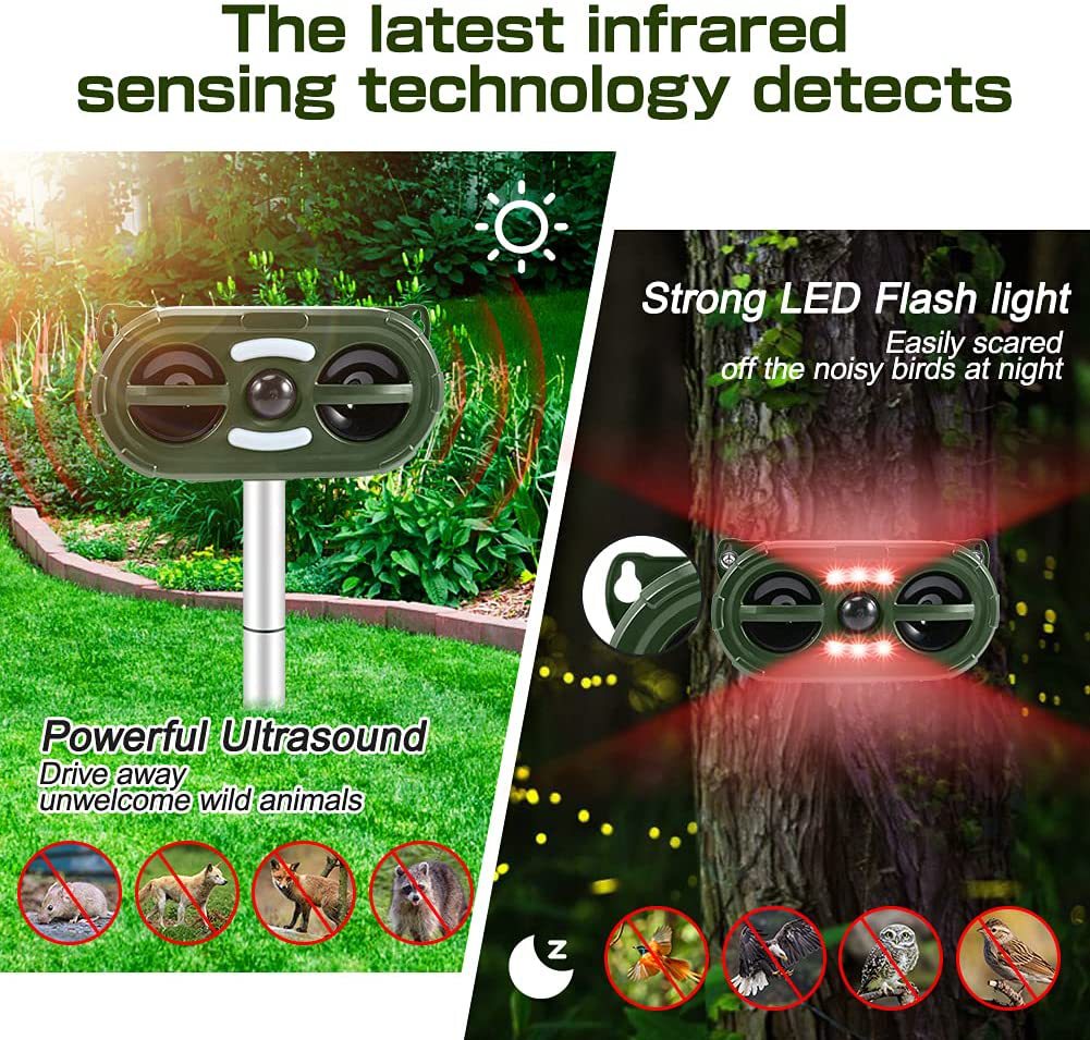 Solar-Powered Ultrasonic Animal Repeller