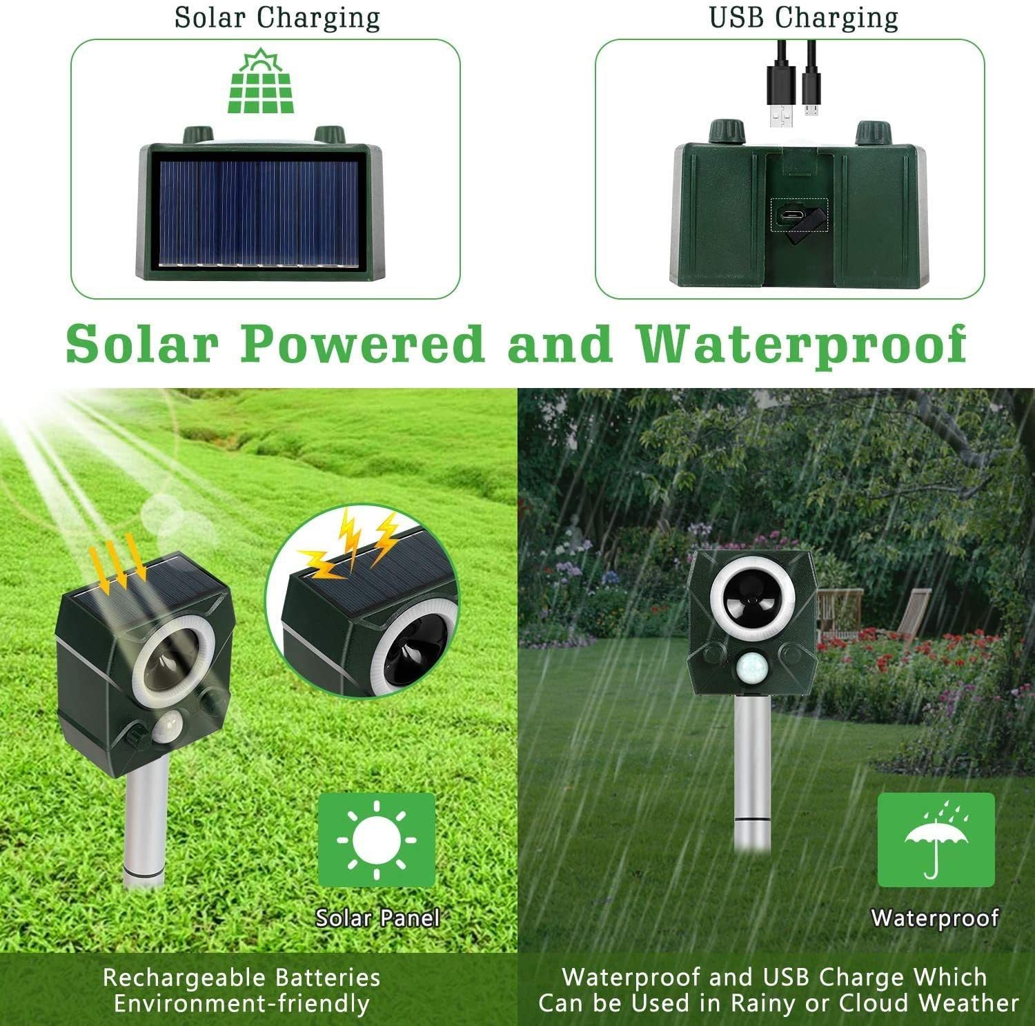 Solar-Powered Ultrasonic Animal Repeller
