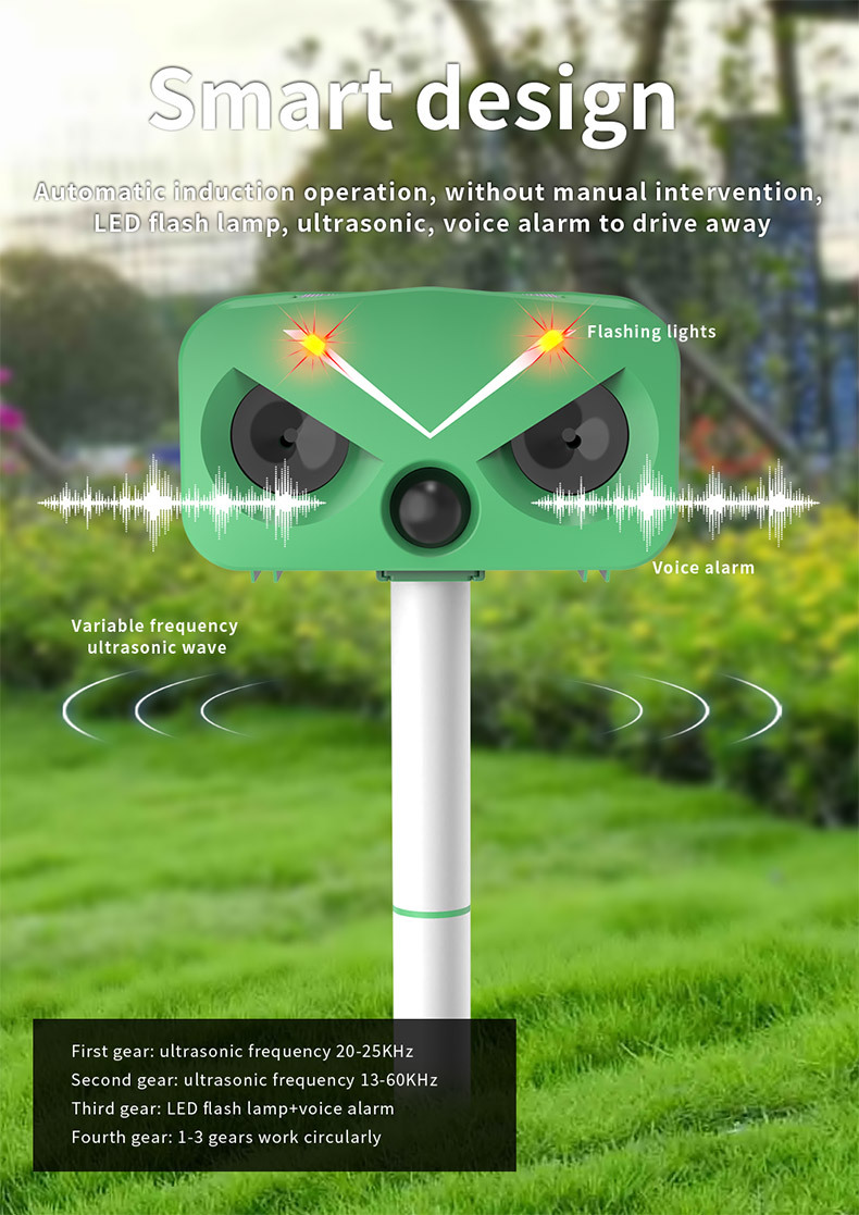 Solar-Powered Ultrasonic Animal Repeller