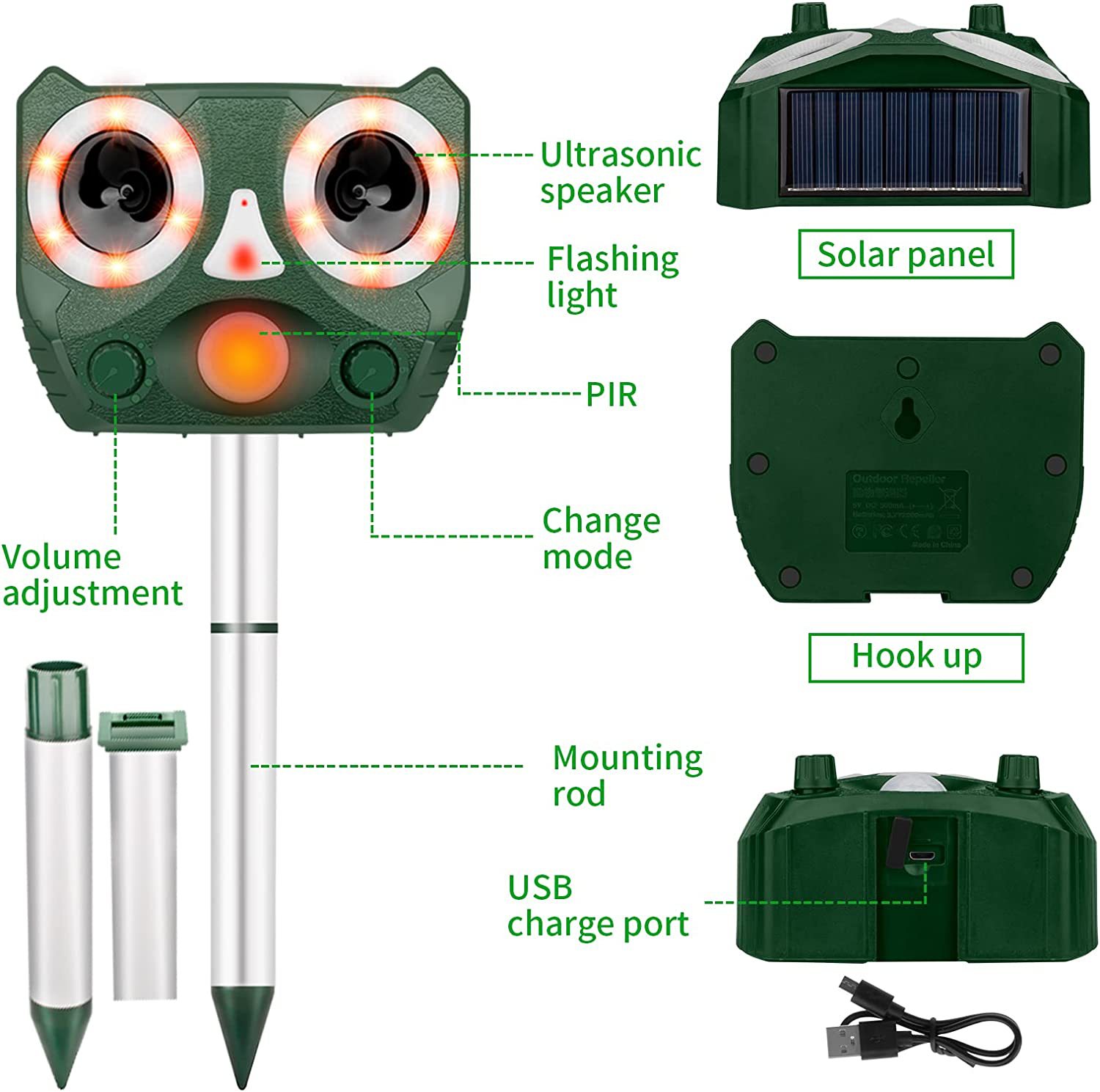 Solar-Powered Ultrasonic Animal Repeller