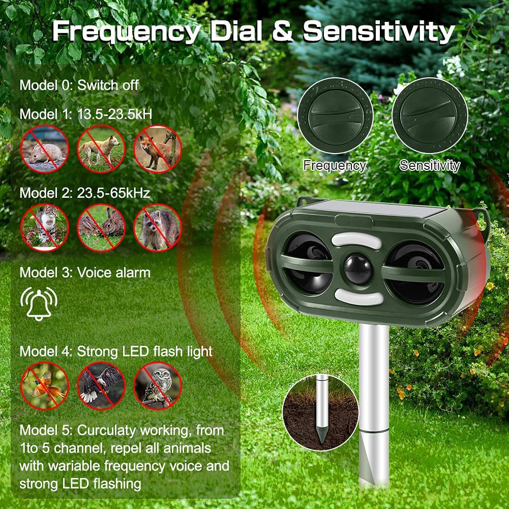 Solar-Powered Ultrasonic Animal Repeller