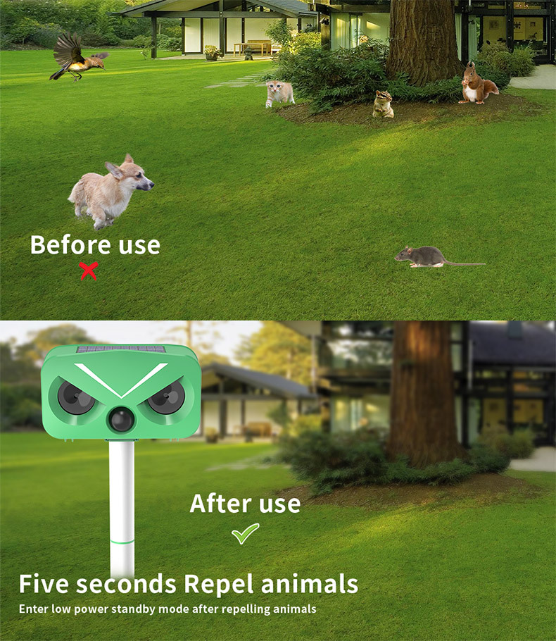 Solar-Powered Ultrasonic Animal Repeller