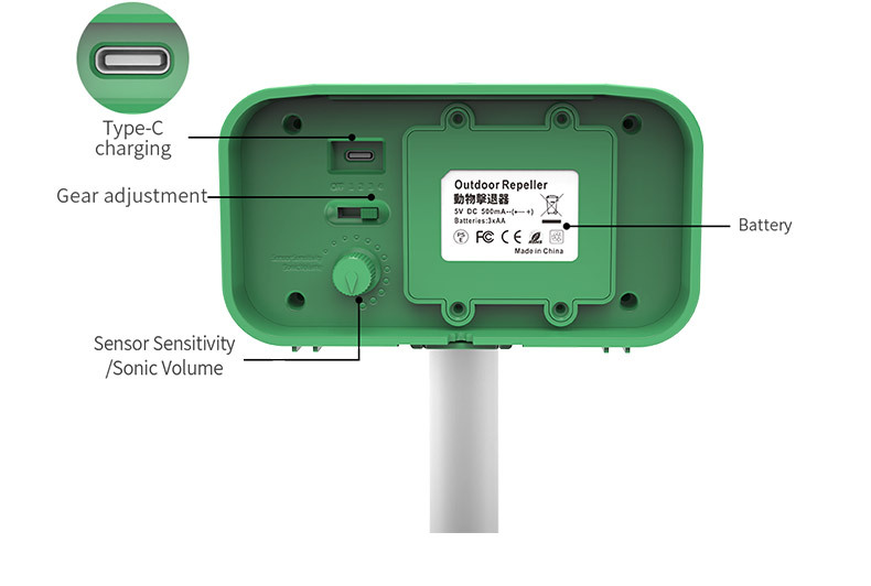Solar-Powered Ultrasonic Animal Repeller