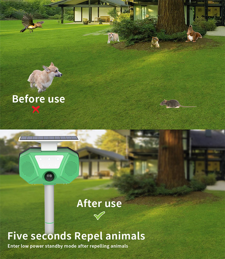 Solar-Powered Ultrasonic Animal Repeller