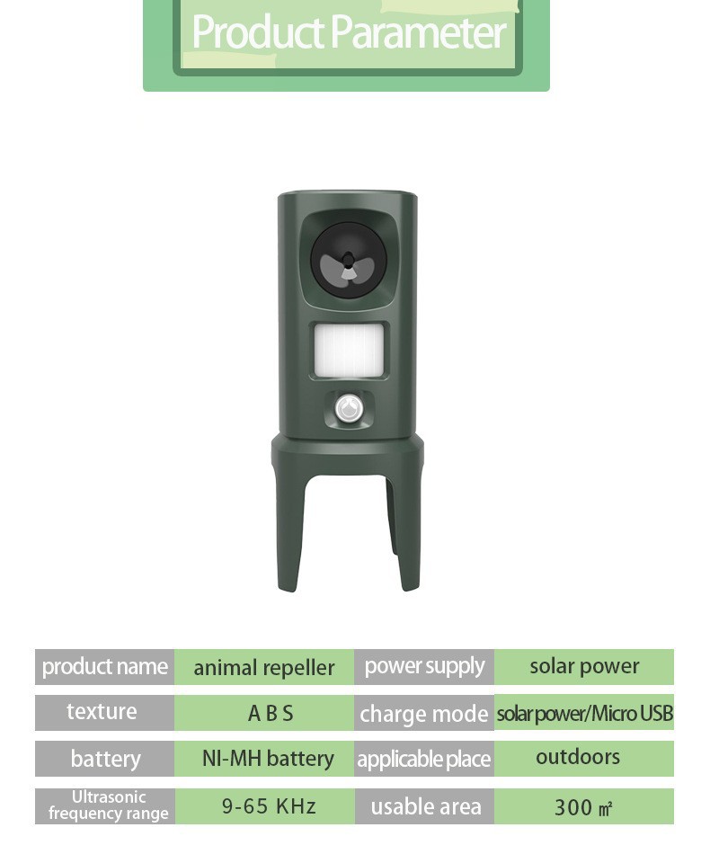 Solar-Powered Ultrasonic Animal Repeller
