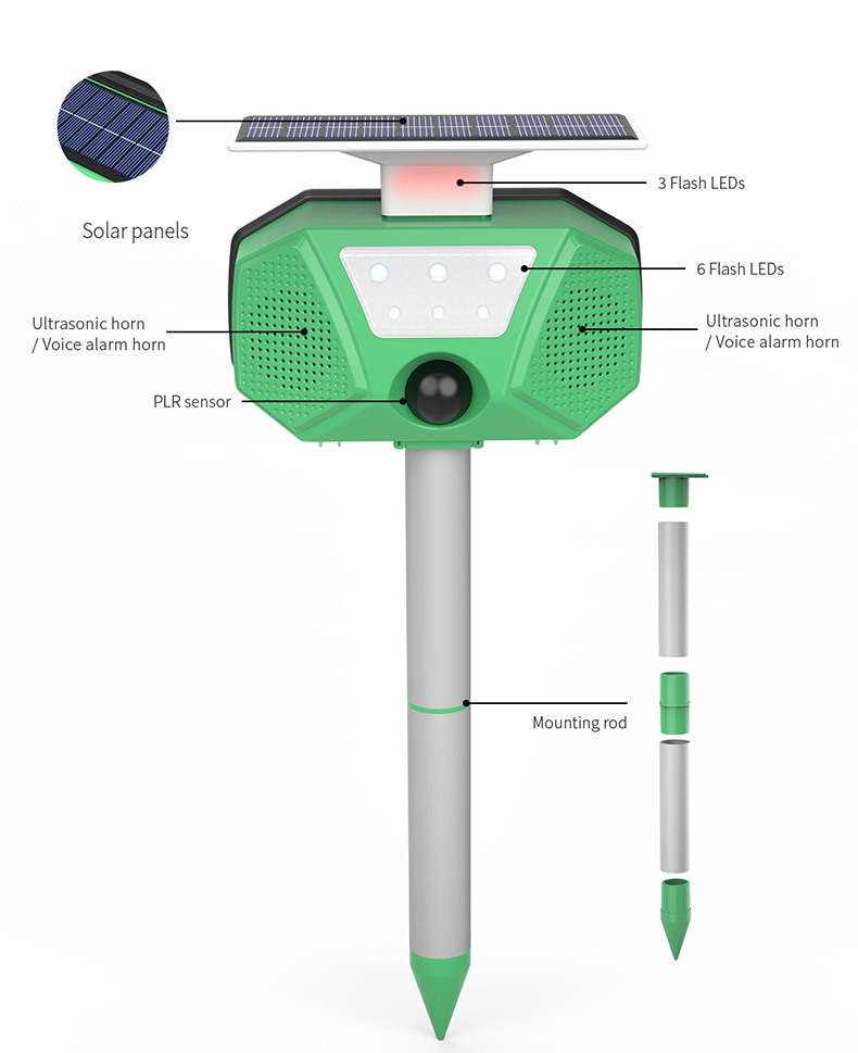 Solar-Powered Ultrasonic Animal Repeller
