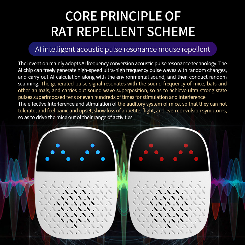AI Intelligent Sonic Pulse Resonance Rodent Repeller YQ-WS-08