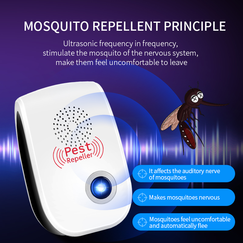 Dual Speaker Ultrasonic Intelligent Inverter Mosquito Repeller YQ-WS-02