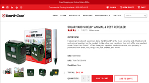Bird-B-Gone - Solar Yard Shield™ Animal & Pest Repeller