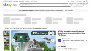 Animal Repeller - Ultrasonic Solar Power 4PACK
