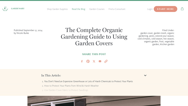 The Complete Organic Gardening Guide to Using Garden Covers