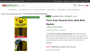 Grow Organic - Victor Solar Powered Sonic Spike Mole Repeller