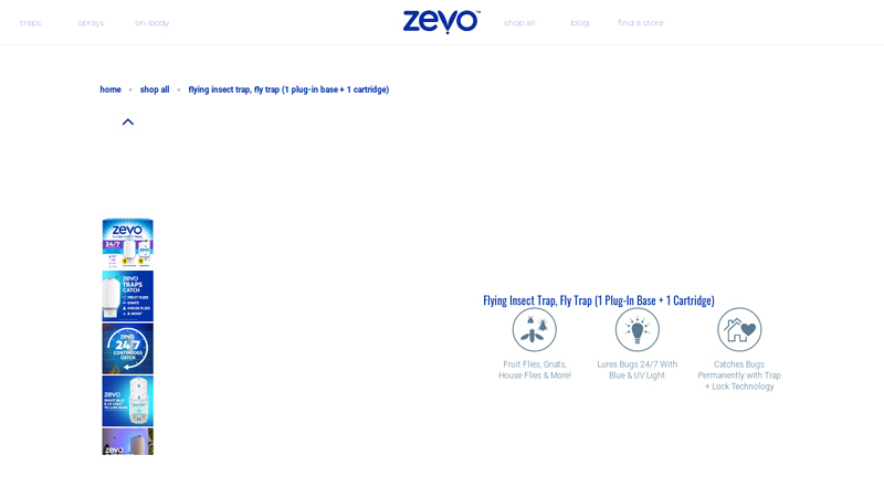 Flying Insect Trap, Fly Trap (1 Plug-In Base + 1 Cartridge) - Zevo