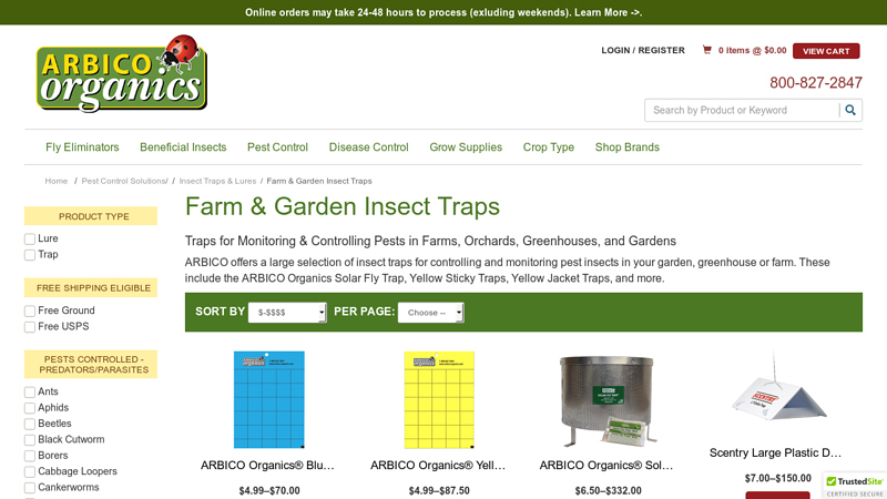 Pest Insect Traps for Monitoring/Control on Farms & Gardens