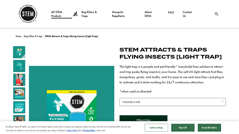 STEM Attracts & Traps Flying Insects [Light Trap]