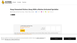 Instructables - Motion Activated Sprinkler System