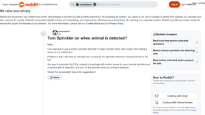Reddit - Motion Activated Sprinkler for Animal Deterrence
