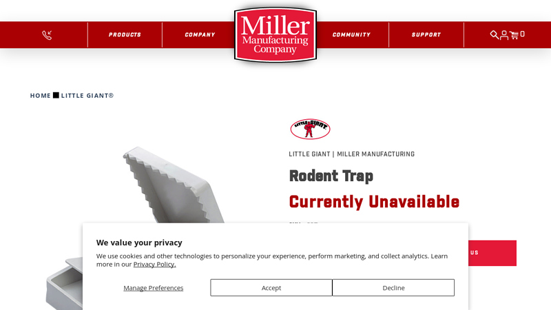 Rodent Trap - Miller Manufacturing Company