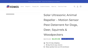 Small Pet Homes - Solar Ultrasonic Animal Repeller