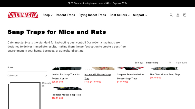Rodent Snap Traps for Mice & Rats - Catchmaster