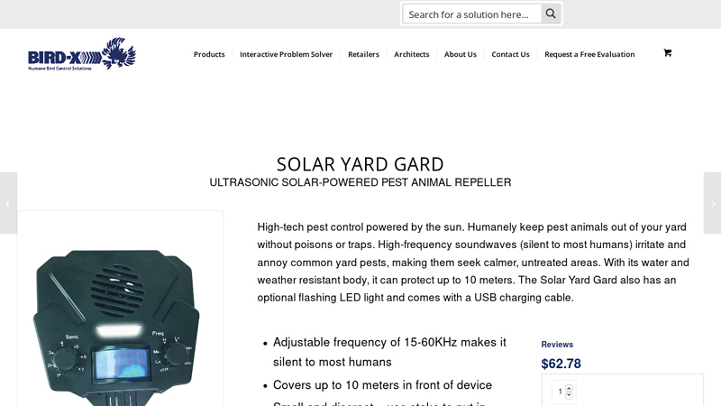 Solar Yard Gard | Solar-Powered Silent Pest Control - Bird-X