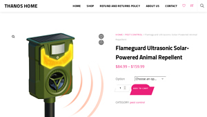 Flameguard - Ultrasonic Solar-Powered Animal Repellent
