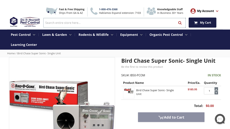 Bird Chase Super Sonic- Single Unit - DIY Pest Control