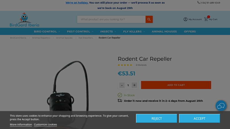 Rodent Car Repeller - WK0508 - Ultrasonic & Flash Ligth