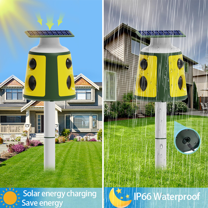360° Solar-Powered Ultrasonic Animal Repeller