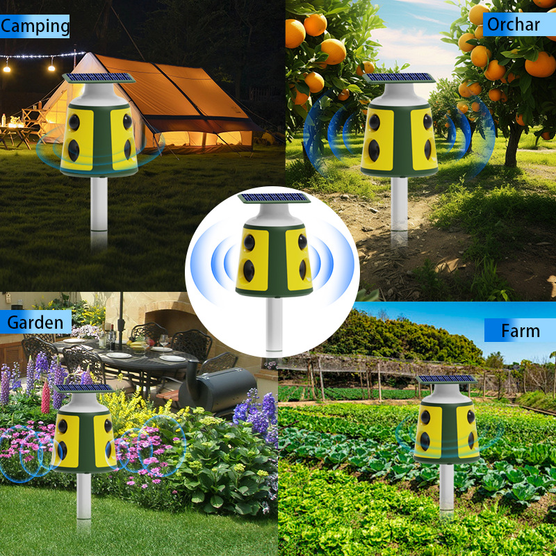 360° Solar-Powered Ultrasonic Animal Repeller