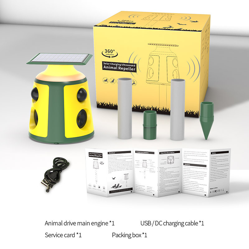 360° Solar-Powered Ultrasonic Animal Repeller