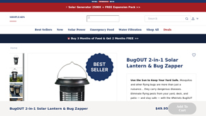 4Patriots - BugOUT 2-in-1 Solar Lantern & Bug Zapper