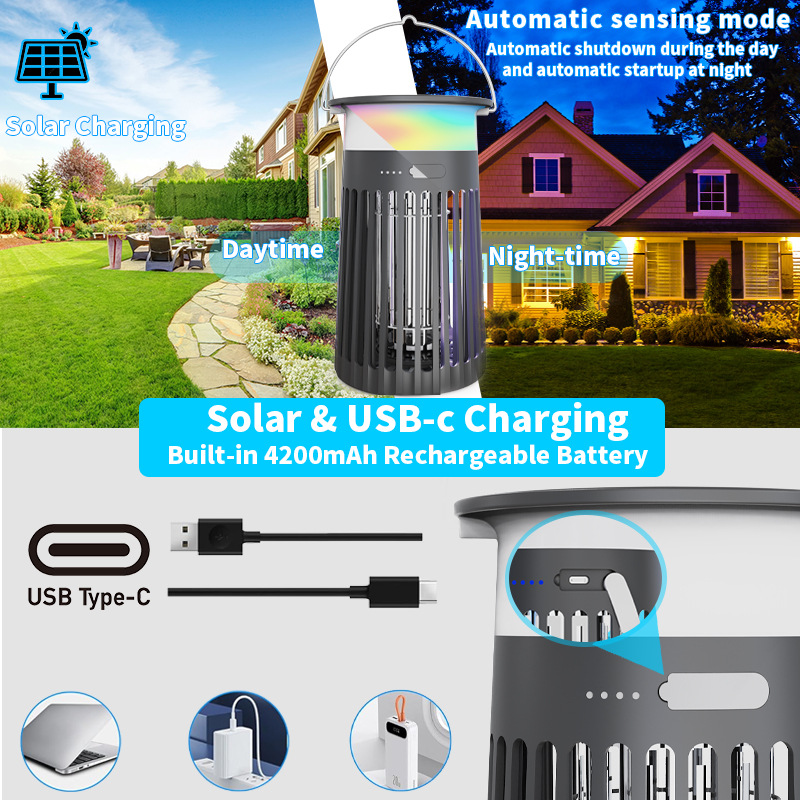 Solar-Powered Mosquito Lamp