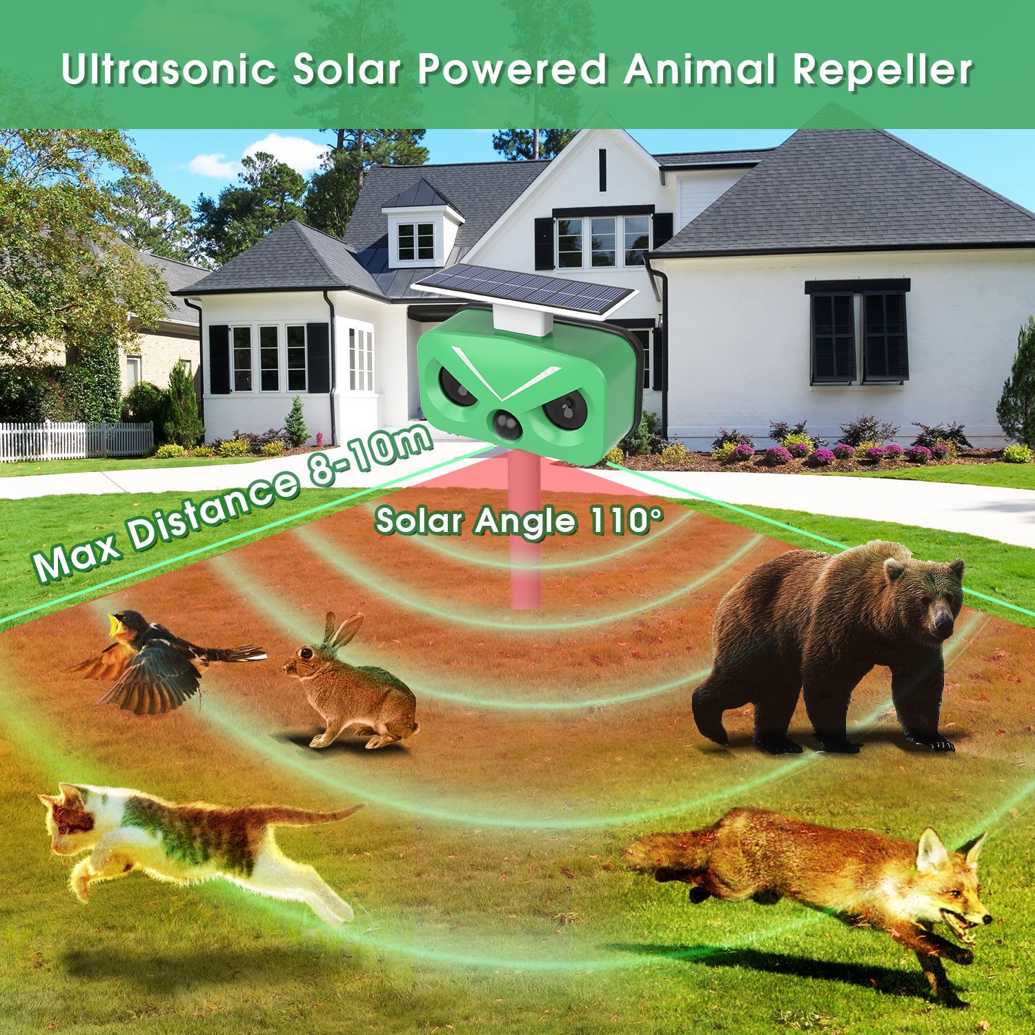 Solar-Powered Ultrasonic Animal Repeller