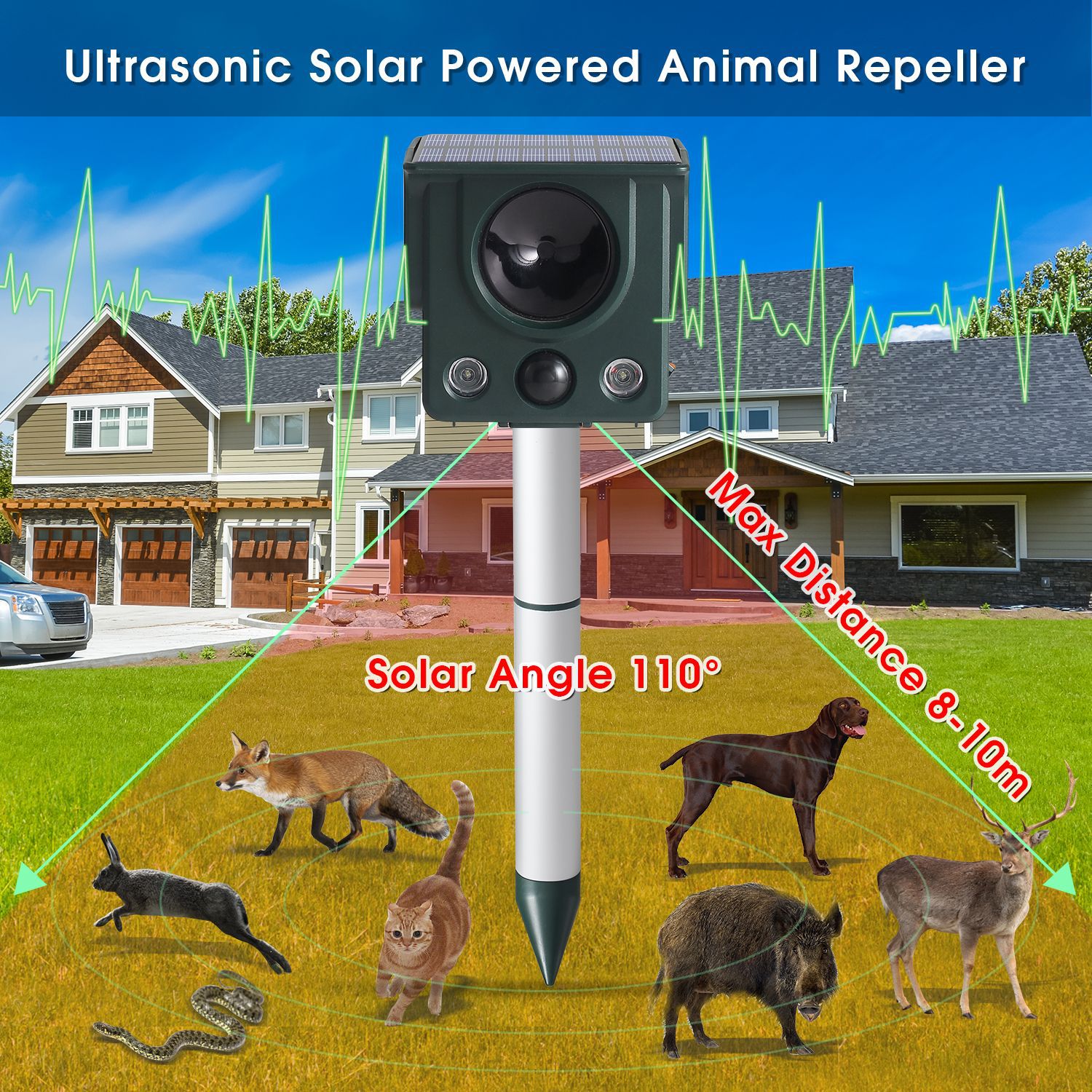 Solar-Powered Ultrasonic Animal Repeller