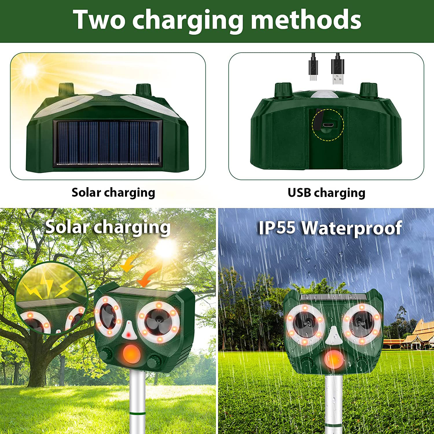 Solar-Powered Ultrasonic Animal Repeller