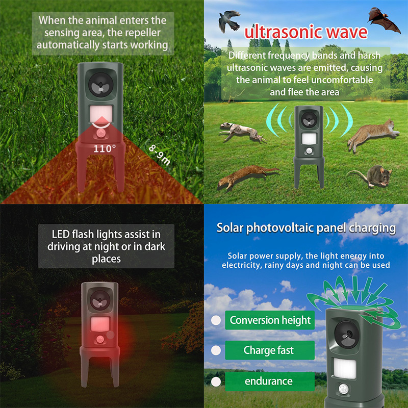 Solar-Powered Ultrasonic Animal Repeller